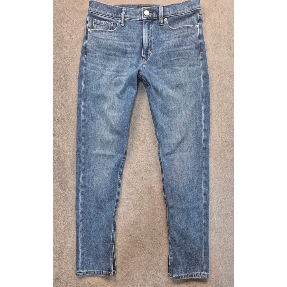 Banana Republic Womens 29 Mid Rise Skinny Jeans Medium Wash Split Hem Denim